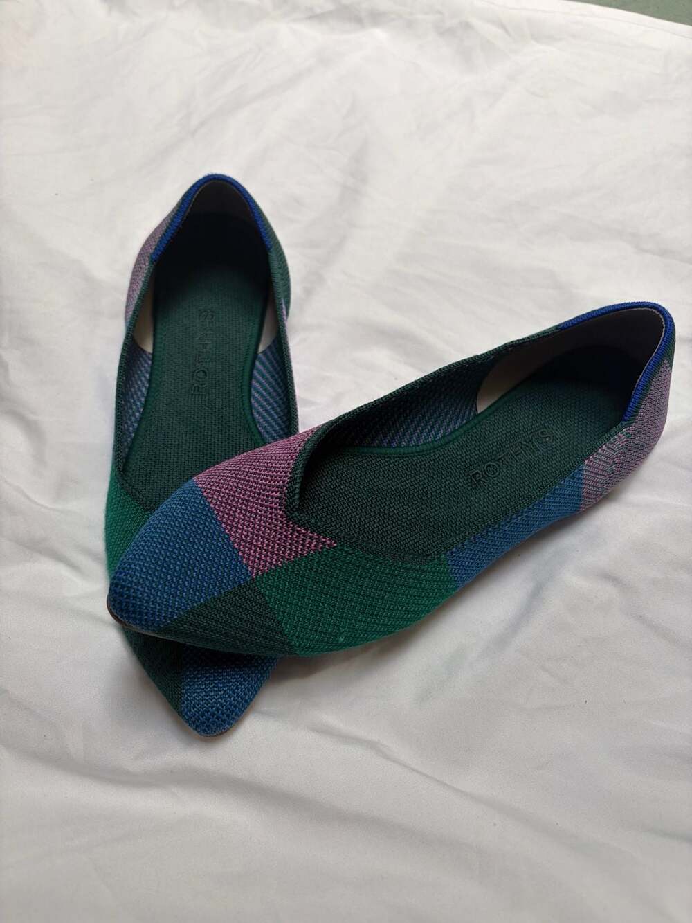 Rothy's The Point Multi-Color Geometric Pattern Knit Flats 8.5